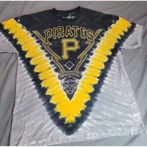 Liquid Blue Pittsburgh Pirates Tie Dye T-Shirt XL V Burst Graphic MLB Tee Rare